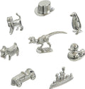 8-Pack Replacement Pawns Compatible with Monopoly - T-Rex Terrier Race Car Top Hat Battleship Cat Duck Penguin - New Edition Metal Classic Board Game Tokens - Replace Lost or Broken Pieces