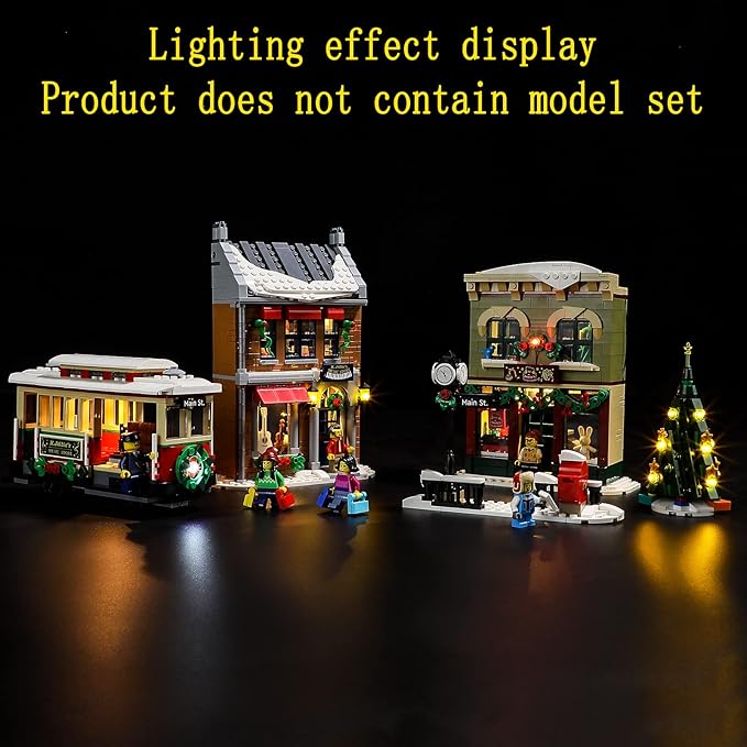 LED Light Kit Compatible with Lego Holiday Main Street - Lighting Set for Creator 10308 Building Model (Model Set Not Included)