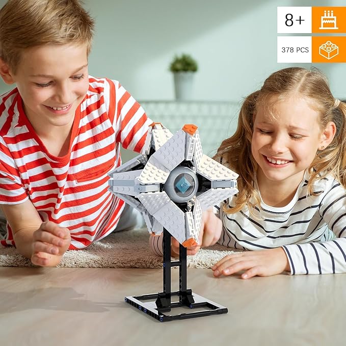 Nubee Ghost Shell Building Blocks for Kids Ages 9+ Generalist Shell Building Toy Sets Featuring a Display Stand Lightfall Model Toy for Adults Game Fans (378 Pieces)