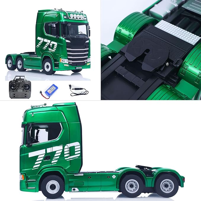 TOUCAN RC HOBBY 1/18 Remote Control Tractor Truck SC 770S 1501 6X4 RC Semi-Truck RC Lorry Car Lights Sound System RTR Model for Adults 14+