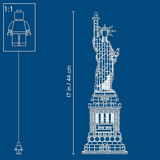LEGO Architecture Statue of Liberty Model Building Set - Collectible New York City Souvenir Creative Home Décor or Office Centerpiece Great Gift Idea for Adults and Teens 21042