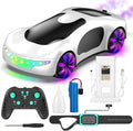 HuiJuKeJi Gesture Sensing RC Stunt Car with USB Charging Dock 360° Rotate Drift Car 2.4GHz Dual Remote Control Cool Spray Mist &amp LED Lights Birthday Gift for Kids Boys Girls Age 6-12