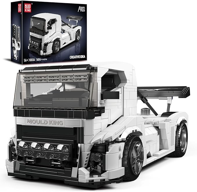 Mould King 10036 Tractor Truck Building Set MOC City Semi Truck Building Blocks Set to Build Gift for Age 14+/Adult Collections Enthusiasts(1604+ Pieces Static Version)