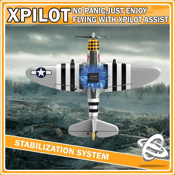 RC Plane 4-CH RC Airplane – RC Airplane Ready to Fly Upgrade P47 Thunderbolt Remote Control Airplanes for Beginners Adult with Beginners with Xpilot Stabilization System &amp One Key Aerobatic