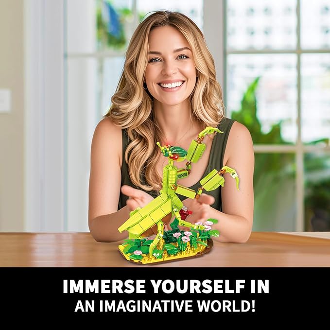 Ideas Insect Collection Toys Bug Building Set with Life-Size Blue Morpho Butterfly Hercules Beetle Dragonfly and Chinese Mantis Display Models Nature Décor Gifts for Adults Boys Girls