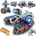 HOGOKIDS 5 in 1 STEM Building Set with LED Light - APP &amp Remote Controlled Cars Building Toys Kit RC Robot Tank Sleigh Tracked Racer 604 PCS Toy Gifts for Kids Boys Girls Ages 6 7 8 9 10 11 12+