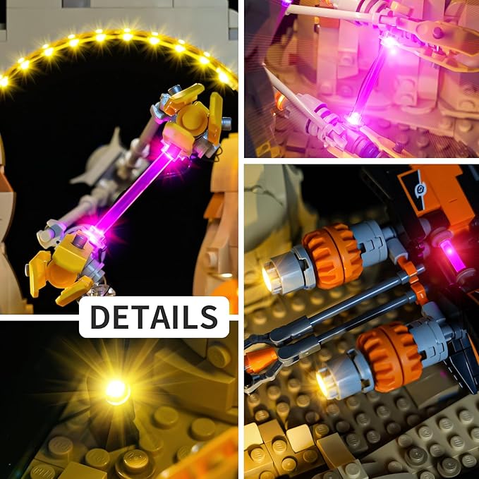 Kyglaring LED Light Kit for Lego 75380 Star Wars The Phantom Menace Mos ESPA Podrace Diorama Lighting Set for Micro-Scale Anakin Skywalker's Podracer No Lego