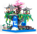 Cherry Blossom Bonsai Tree Micro Building Block Set Chinese Architecture Peach Blossom Pond Kits Japanese Sakura Tree Valentine's Day Gifts for Adults Age 14+ (2705Pieces)
