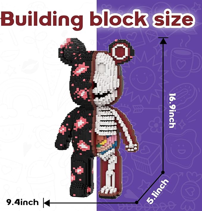 Splitting and Half-Dissolving The Bear Building Blocks (5800 PCS) 3D Micro Animal DIY Bear Building Blocks for Adults &amp Teenager Creative Toys Ideal Gift for Family &amp Friends