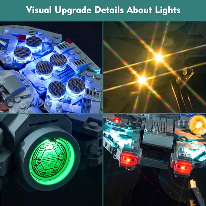 VONADO LED Light Kit Compatible with Lego Millennium Falcon 75375 - Creative Lighting Set Accessories