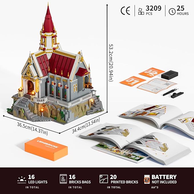 Medieval King's Castle Treasury Building Bricks Set - Middle Ages City Town Modular Collection Display Kit with Minifigures 3209 Pcs for Adults &amp Teens