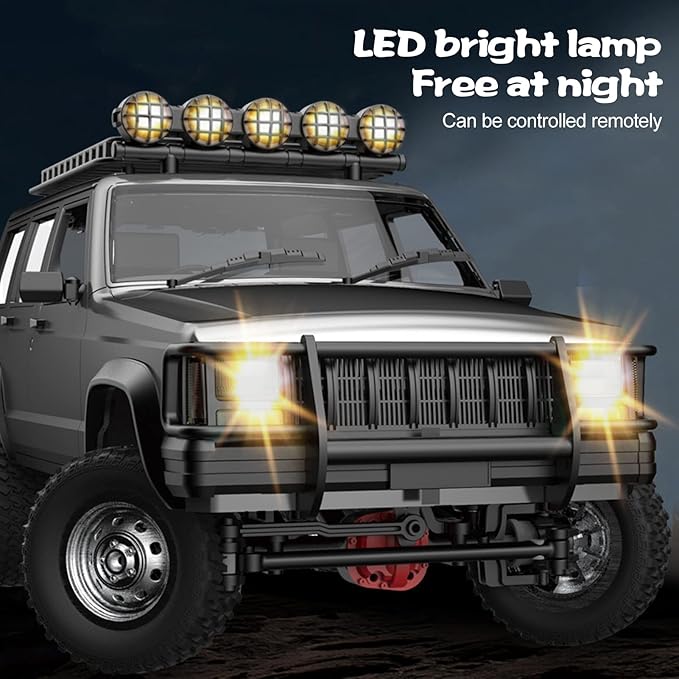 GoolRC RC Rock Crawler 1:12 Scale Remote Control Car 2.4Ghz 4WD Off Road RC Truck All Terrains Climbing Vehicle RC Car Gifts for Adults Include 3 Batteries (Silver)