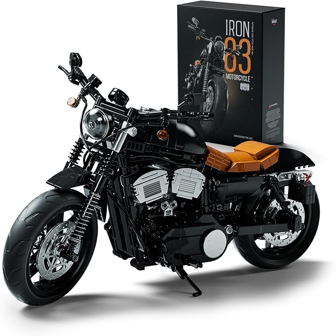 Nifeliz Iron 83 Motorcycle Model Set for Adults Classic Cruiser Bike Building Set with Realistic Details Collectible Display Model and Gift for Motorcycle Enthusiasts (827 PCS NF10342)