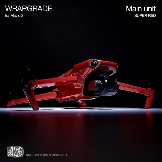 WRAPGRADE Full Skin Stickers for DJI Mavic 3 / Mavic 3 Classic (Super RED)