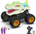 Dinosaur Remote Control Car 2.4GHz Monster Truck Toys Rechargeable RC Cars 1:24 Scale RC Truck with LED Light Movable Mouth Dinosaur Cars Toys for Kids 6-8 8-12 Birthday Gift Orange