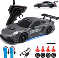 RC Drift Car 1:24 4WD Remote Control Cars Vehicle with LED Light2.4GHz 20KM/H High Speed RC Cars with Two Batteries &amp Drifting Tires Racing Sport Toy for Adults Boys Girls Kids