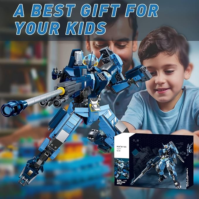 Sluban Mech Building SetRobot Mecha Building Kit with Two Interchangeable Weapons for Adults Compatible with Lego Mech Set 752PCS