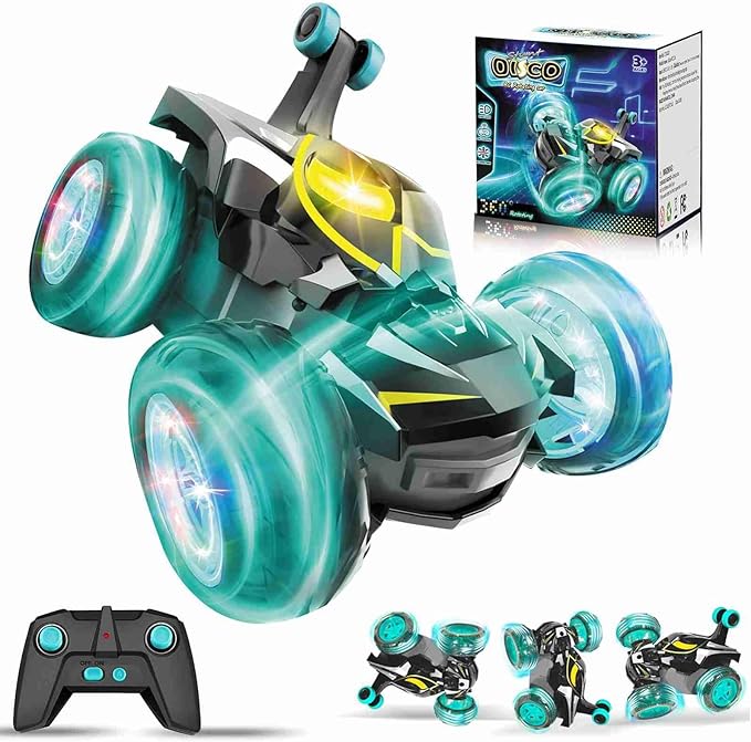 Kids Toys Bat RC Car for Boys 4-7 - Cool Bat Monster Remote Control Crawler Toy 360° Flip Fast Stunt &amp 4WD Light Up Wheel - Fun Boy Gift Idea for Birthday Chirstmas Stuff Age 3 4 5 6 7 8