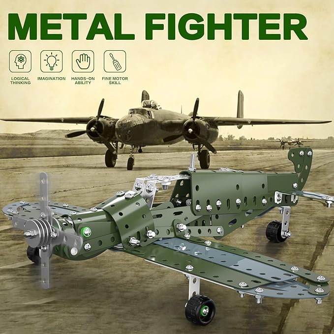 Lucky Doug Building Toys Model Airplane Set - DIY Building Stem Projects Toys for Kids Boys Ages 8-12 Assembly Science Toys for Model Fans