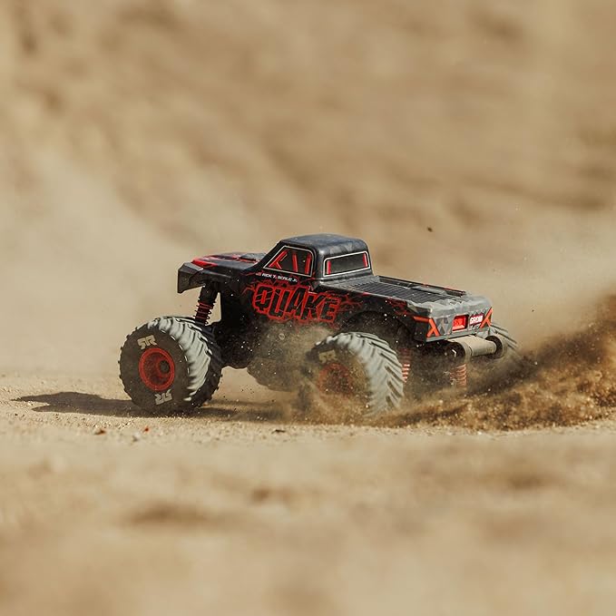ARRMA RC Truck 1/16 Quake GROM 4X4 RTR Brushed Monster Truck (Battery &amp Charger Included) Red ARA2137T1
