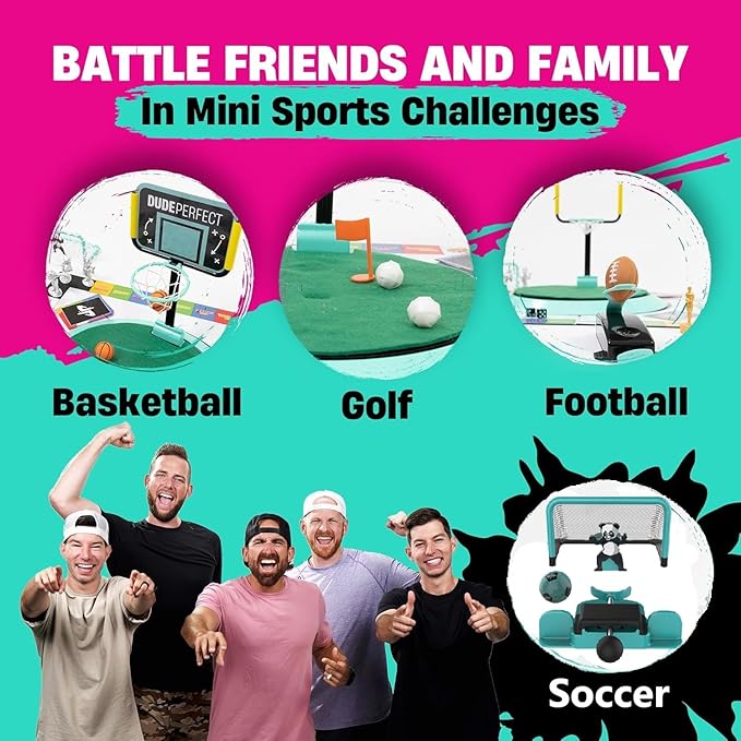 Dude Perfect Board Game with Soccer Add On Action Packed Sports Challenges for Competitive Kids and Families | Perfect for Family Game Night 2 to 5 Players Ages 4 and up