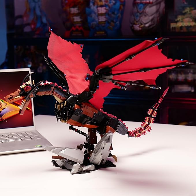 Ideas fire Dragon Building SetCompatible with Mainstream Brands Adults Collectible MOC Dragon Model STEM Toy for Fans Home DecorCreative Gift for Kids Boys &amp Girls 8-16 (1018 PCS)
