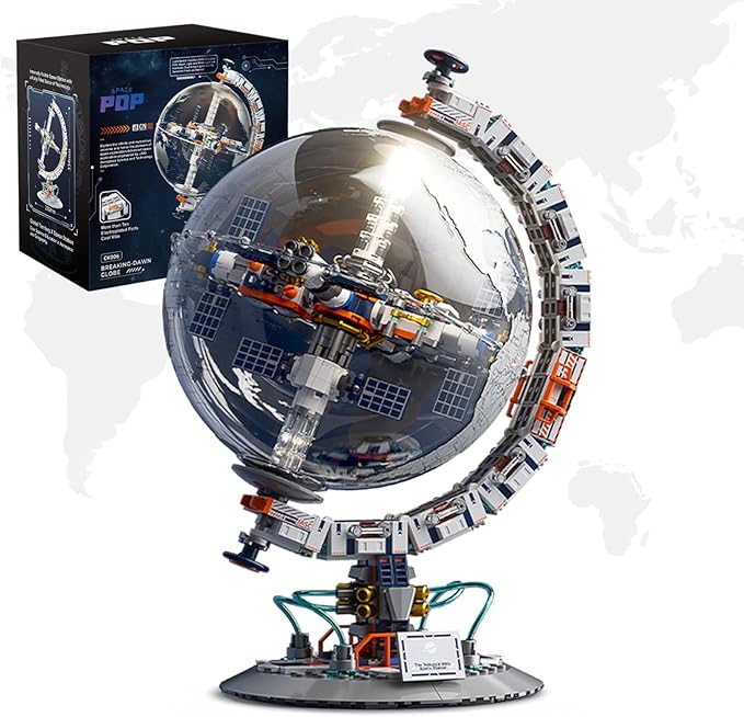 Space Station Globe Building Set for Students 360° Rotatable Educational Toys for Science Experiments with Dual Illumination Modes 21332 STEM Toys Gift for Teens 8-14 Years (657 Pieces)