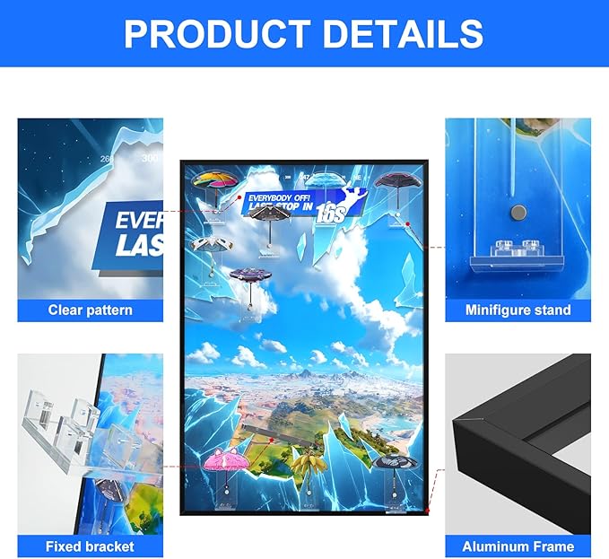 Wall Board for Lego 77073 Battle Bus Building Toy - Wall Display Compatible with Collectible Fortnite Toy Acrylic Stand Design(Only BoardModel Not Included)