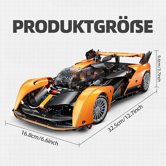 Remote Control Building Car 1:14 Solus GT Construction Toy Compatible with Technic Car Collectible Gifts for 10-16 Year Olds and Adults (817pcs)