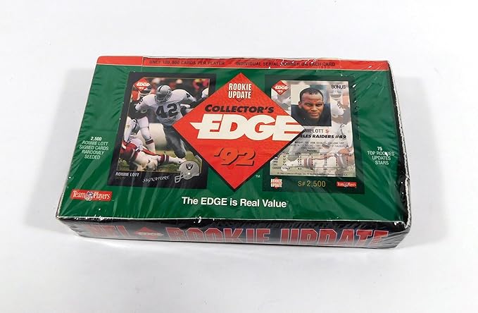 1992 Collector's Edge Rookie Update Football Box of Trading Card Packs - Possible Ronnie Lott Autograph