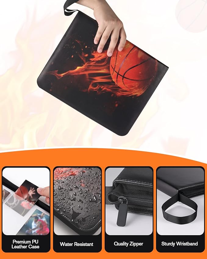 Basketball Card Binder2025-2026 Sports Trading Card with Sleeves Holder Album810 Pockets Basketball Card Holder Sheets Display Storage Protectors for Collectors Boys and Girls Gift