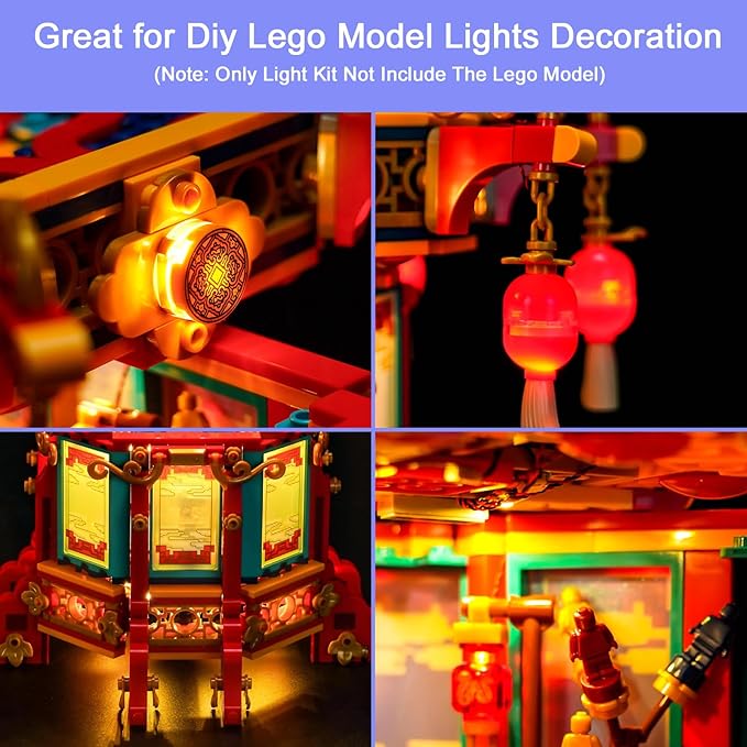 Upgraded Led Light Kit Compatible with Lego Trotting Lantern Building Set Lights Decoration Compatible with Lego 80116 Best Gifts for Adults (Model Not Included)