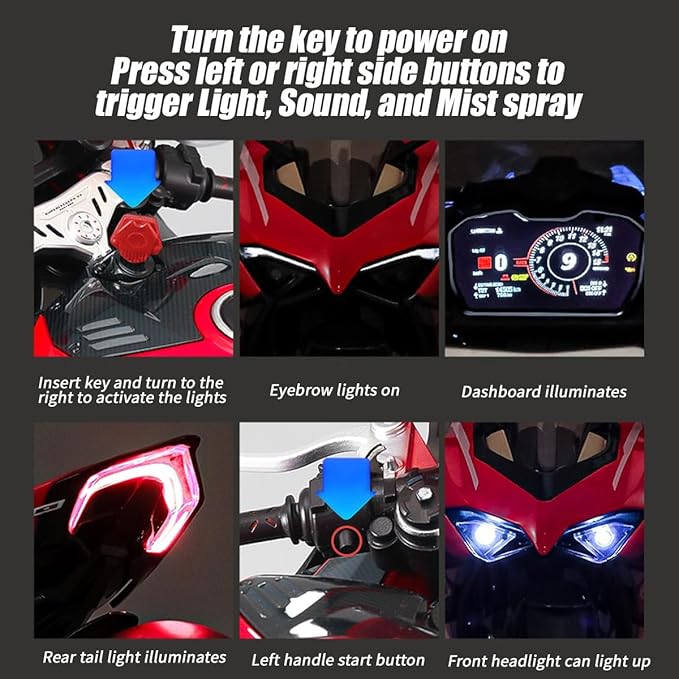 RC Motorcycle Model for Adult 1/7 Scale Remote Control Motorcycle V4 Top Edition with Ignition System &amp Smoke Spray for Biker
