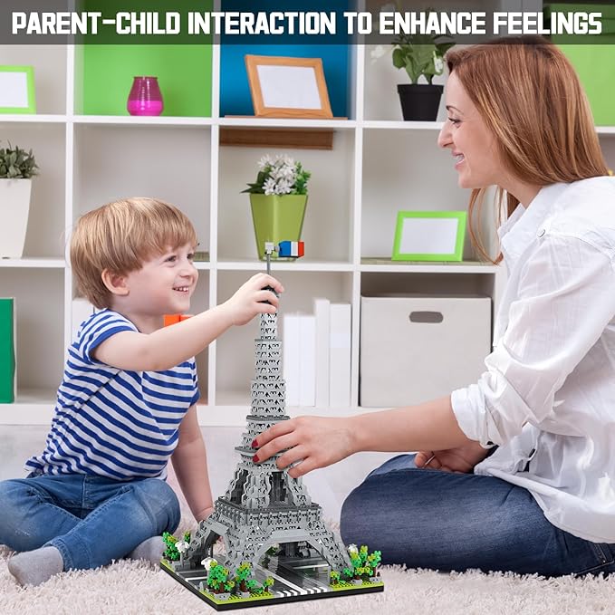 Paris Eiffel Tower Model Building Blocks Micro Brick Architecture Landmark for Display Fun Construction Gift for Kids &amp Adults