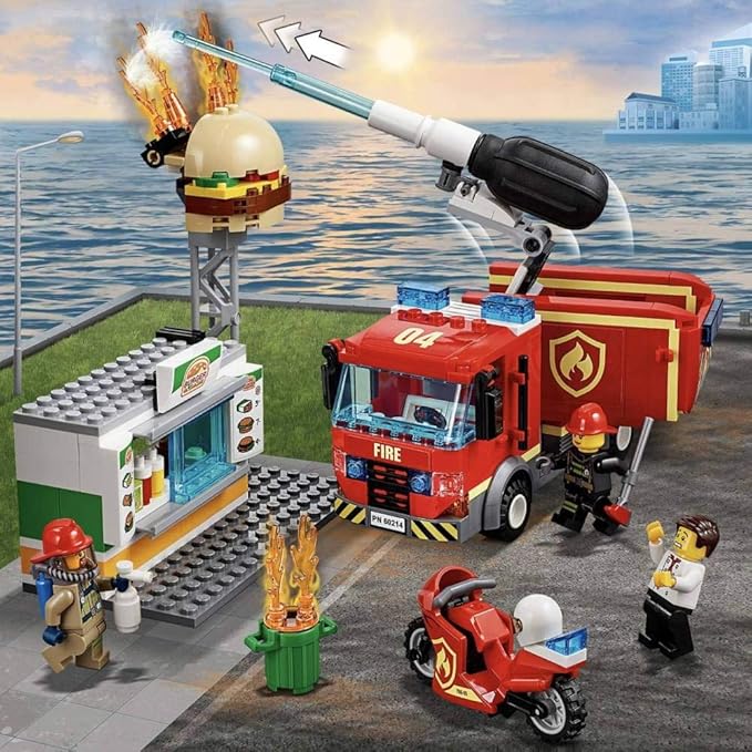 LEGO City Burger Bar Fire Rescue 60214 Building Kit (327 Pieces)