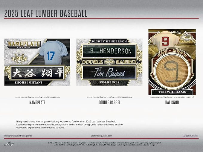 2025 Leaf Lumber Baseball Hobby Trading Card Box (One Autograph Per Box)