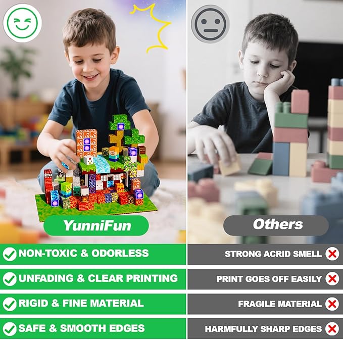Magetic blocks-200pcs Magnetic Building Blocks Toys Set Magnetic Toys for Boys Girls Kids Ages 3 4 5 6 7 8Magnet STEM Games Christmas Birthday Gifts for Kids. (Mine Car Theme)