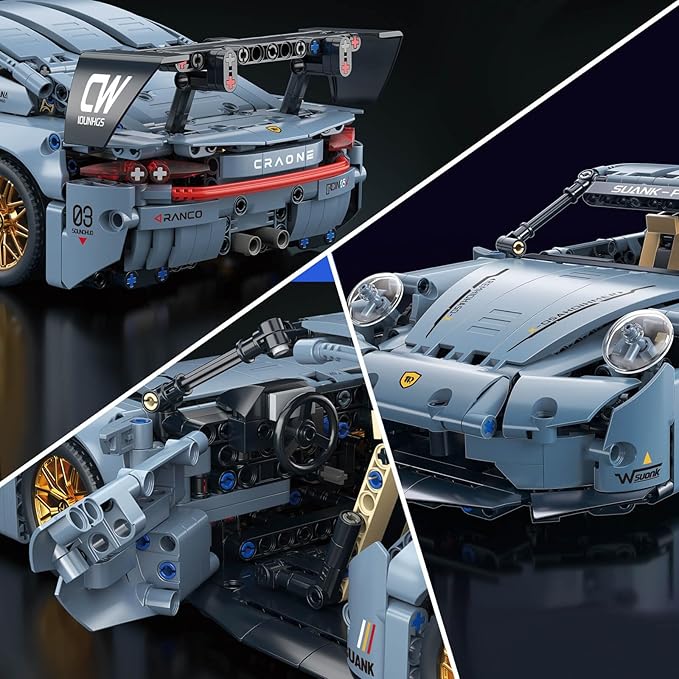 Sports Race Car Building Set Kit for Boys &amp Adults 1:14 MOC Toys Racing Model Car Kits Birthday Gift for Boys Kids Age 8-14 12-16