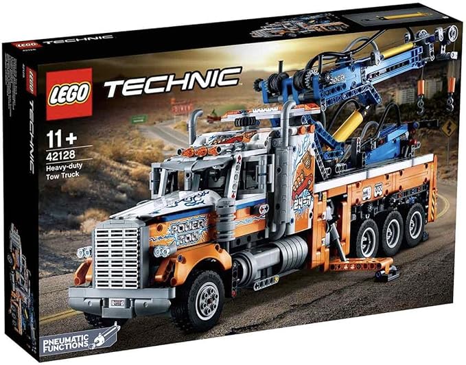 Lego 42128 Technic Heavy-Duty Tow Truck with Crane Toy for Boys &amp Girls with Mechanical Functions Model Building Set Engineering for Kids Series