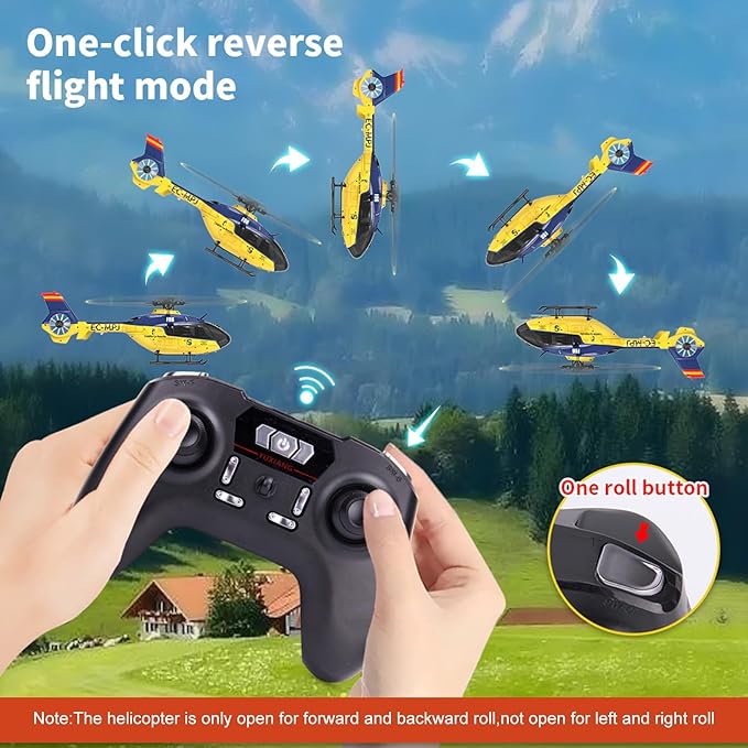 F06 Remote Control Helicopter 6-Axis Gyro RC Helicopter with Brushless Motors Altitude Hold Optical Flow Positioning Function and LED Lights 2.4GHz Mini Aircraft Toy for Teens Adults