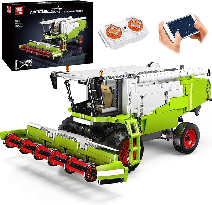 Mould King 17014 Wheat Harvester Building Blocks Set Tractor Truck Building Kit with Motor Farm Truck Construction Vehicles Toys DIY Assembly STEM Car Model for Adults (1265 PCS)