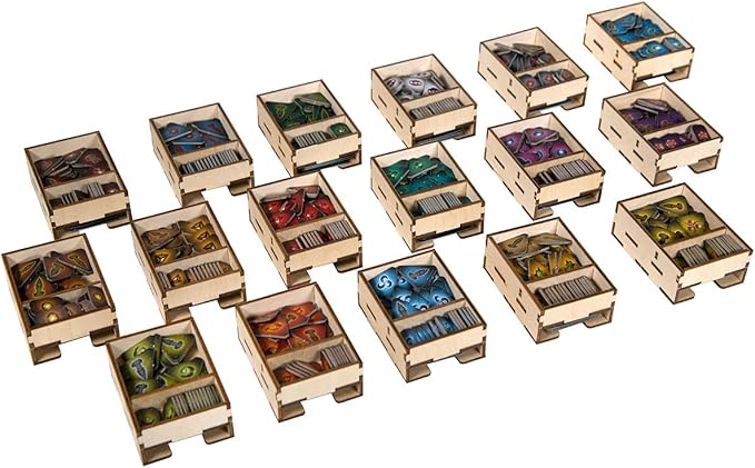 The Broken Token Imperious Twilight Box Game Organizer Compatible with Twilight Imperium - Wooden Game Organizing Box with Multiple Trays