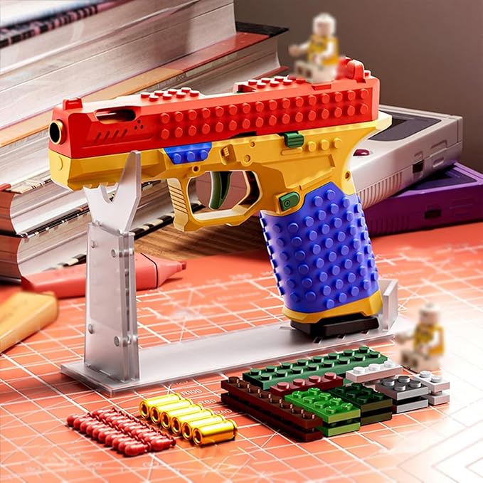 Tactical DIY Building Block Grip Set Fun Building Block Kit with Display Stand for Adults Creative Building Grip Kit (Two Sets)