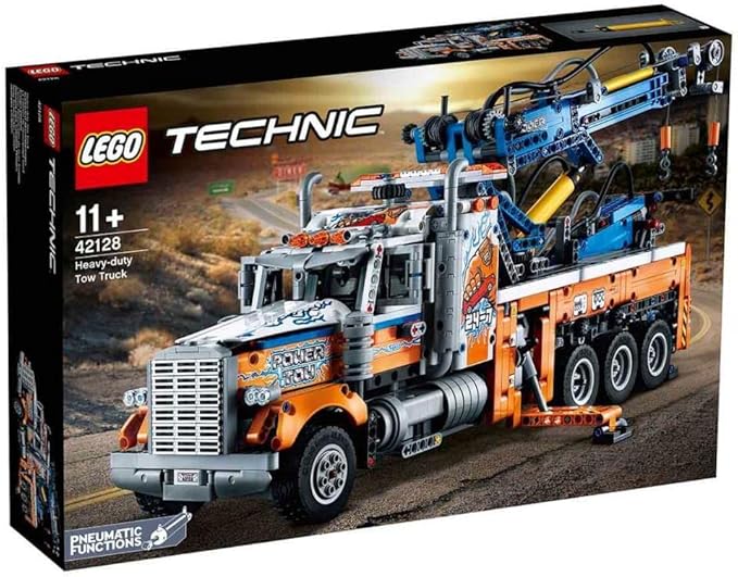 Lego 42128 Technic Heavy-Duty Tow Truck with Crane Toy for Boys &amp Girls with Mechanical Functions Model Building Set Engineering for Kids Series