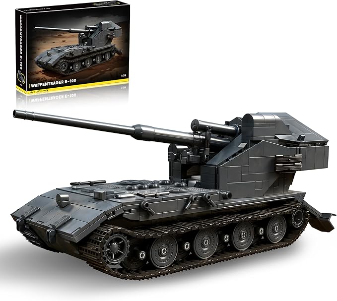 WW2 WT Auf E100 Heavy Tank Destroyer Building Sets Army Military Vehicles Collectible Model for Adults Enthusiasts 2036PCS