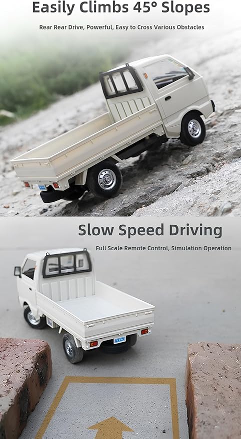 DOBYE WPL D12 1/10 RC Kei Truck 2.4G RC Car Remote Control Off Road RC Crawler with Proportional Throttles Steering 260 Motor Rear Drive Hobby Grade RC Drift Car for Adult RTF Toy Vehicle
