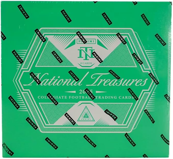 2025 Panini National Treasures Collegiate Football Hobby Trading Card Box (7 Autographs or Memorablia Per Box)