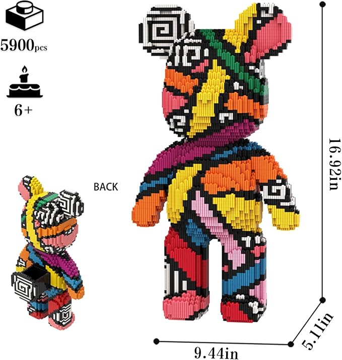 Bear Micro Mini Building Block Sets for Adults No Compatible with Lego Building Toys for Home &amp Office Decor MOC 3D Creative Model Gifts for Christmas