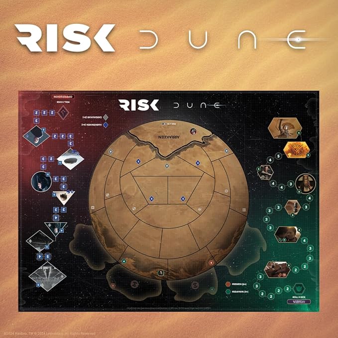 Risk: Dune Strategy Board Game for Dune Fans War Game Based on the Dune Movie Franchise Official Dune Merchandise &amp Collectible Ages 10 &amp Up 2 or 4 Players 60+ Minutes Play Time