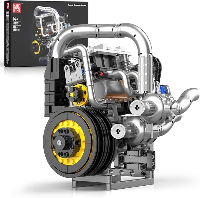 Mould King 10215 Engine Building Kit for Adults MOC Ideas Mini Transmission Engine Model Toy for Display STEM Building Project for Teens 14+(739 PCS)